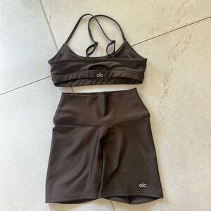 ALO Yoga Women's Dark Brown Bike Shorts